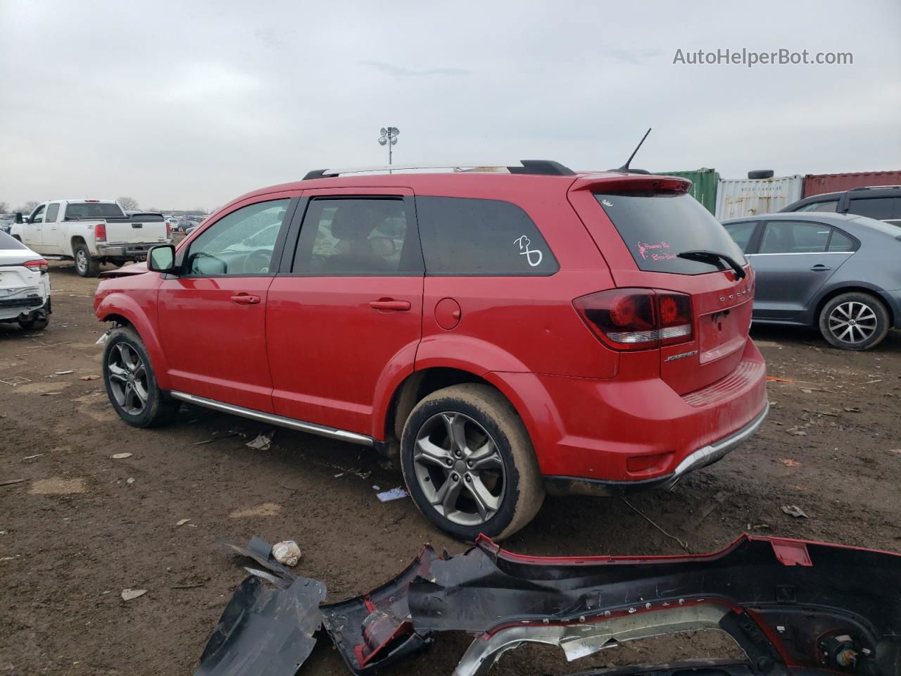 2017 Dodge Journey Crossroad Red vin: 3C4PDCGG3HT556535