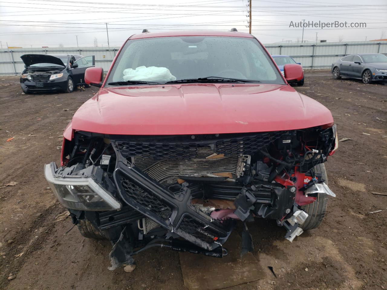 2017 Dodge Journey Crossroad Red vin: 3C4PDCGG3HT556535