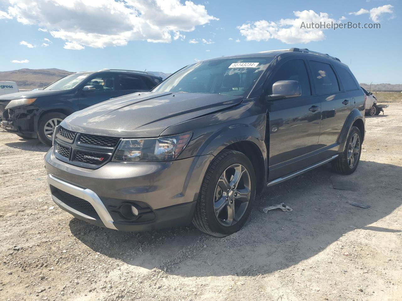 2015 Dodge Journey Crossroad Gray vin: 3C4PDCGG5FT737388