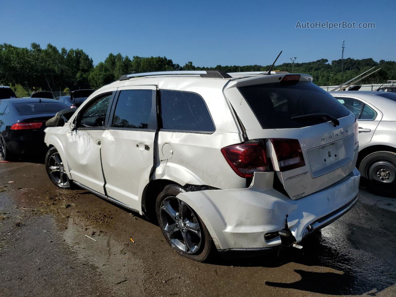 2015 Dodge Journey Crossroad White vin: 3C4PDCGG6FT552296