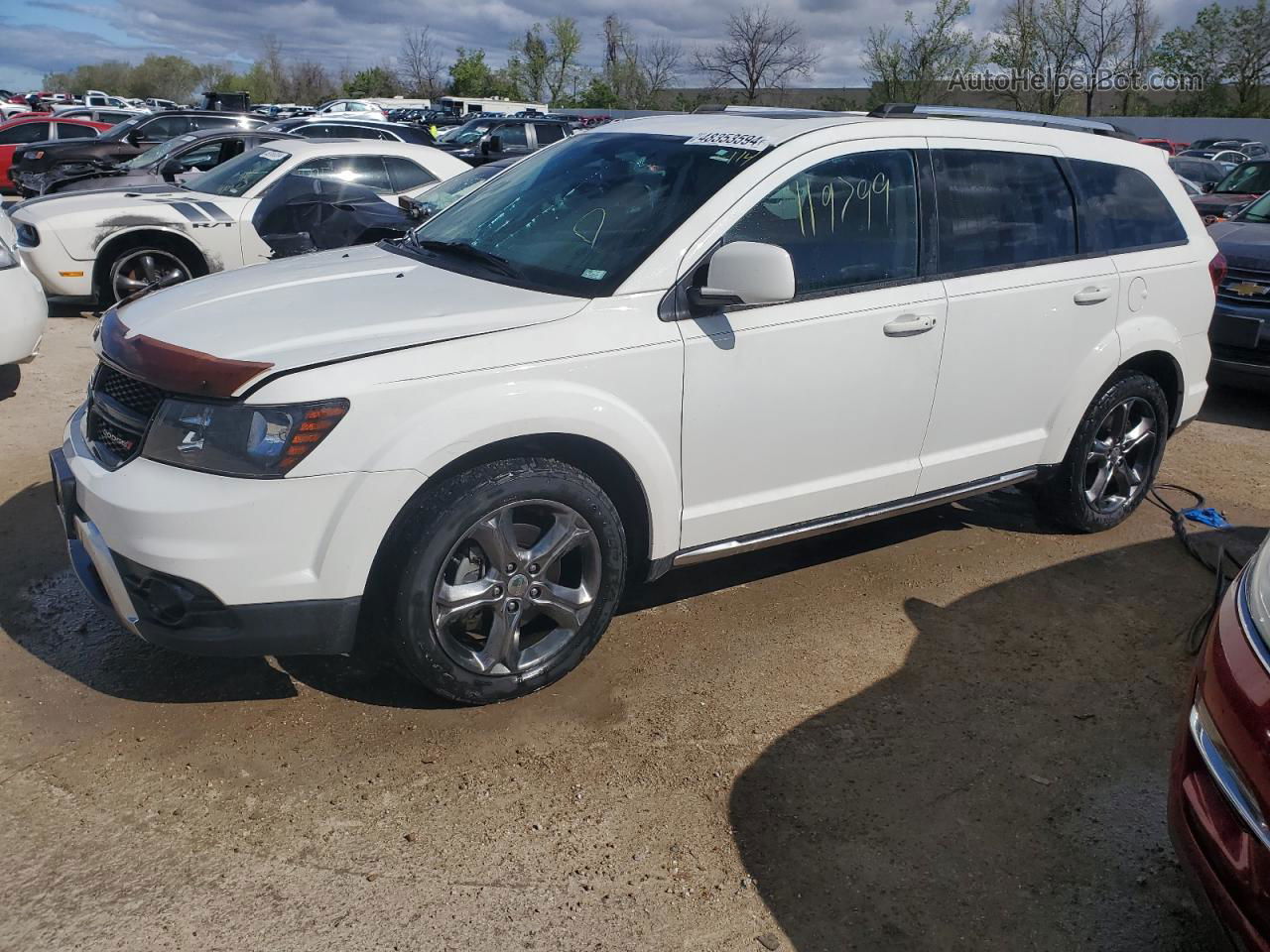 2015 Dodge Journey Crossroad White vin: 3C4PDCGG9FT622907