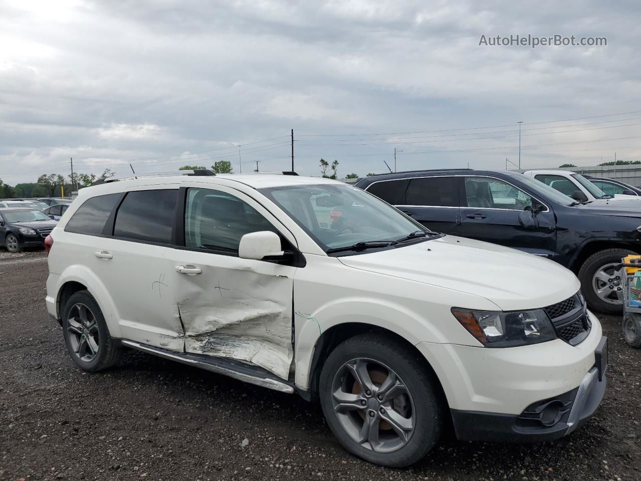 2017 Dodge Journey Crossroad White vin: 3C4PDCGG9HT617841