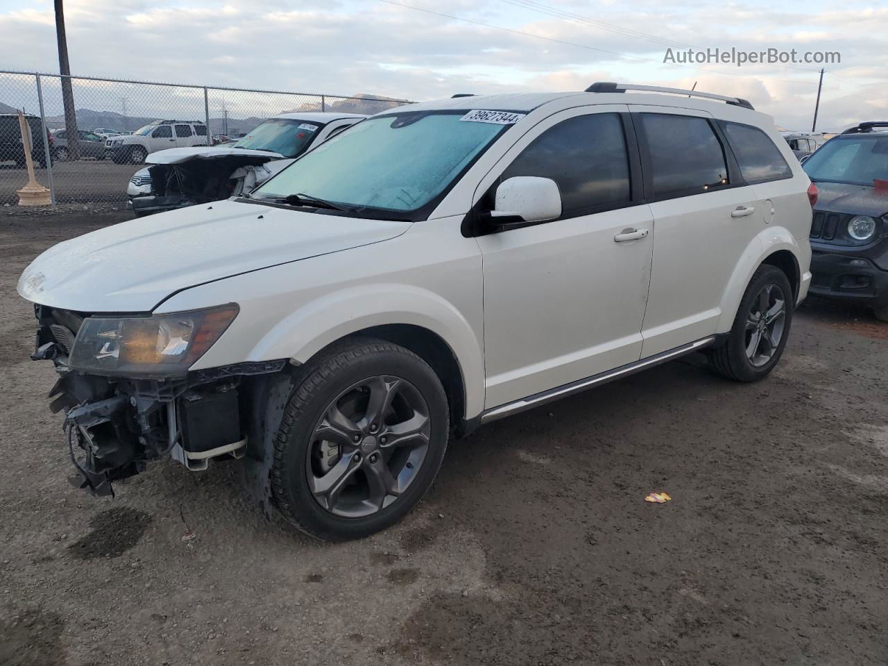 2015 Dodge Journey Crossroad White vin: 3C4PDCGGXFT632636