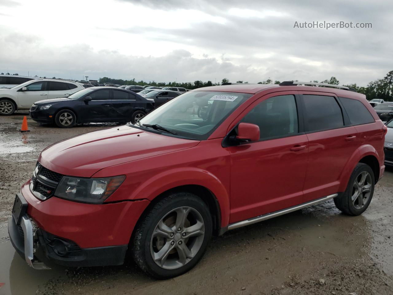 2017 Dodge Journey Crossroad Red vin: 3C4PDDGG2HT553390