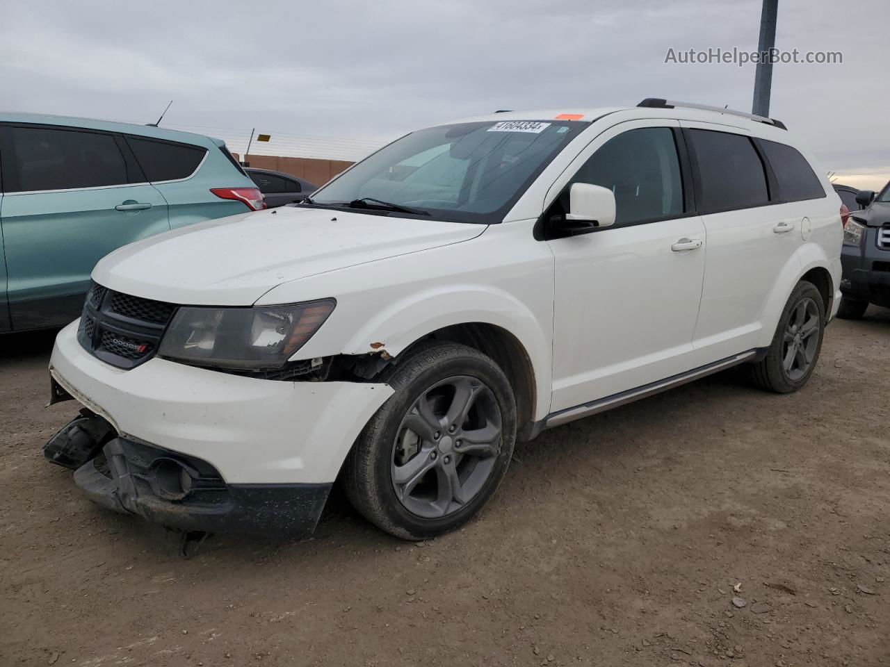 2015 Dodge Journey Crossroad White vin: 3C4PDDGG3FT601069