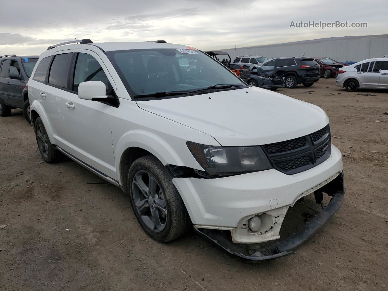 2015 Dodge Journey Crossroad White vin: 3C4PDDGG3FT601069