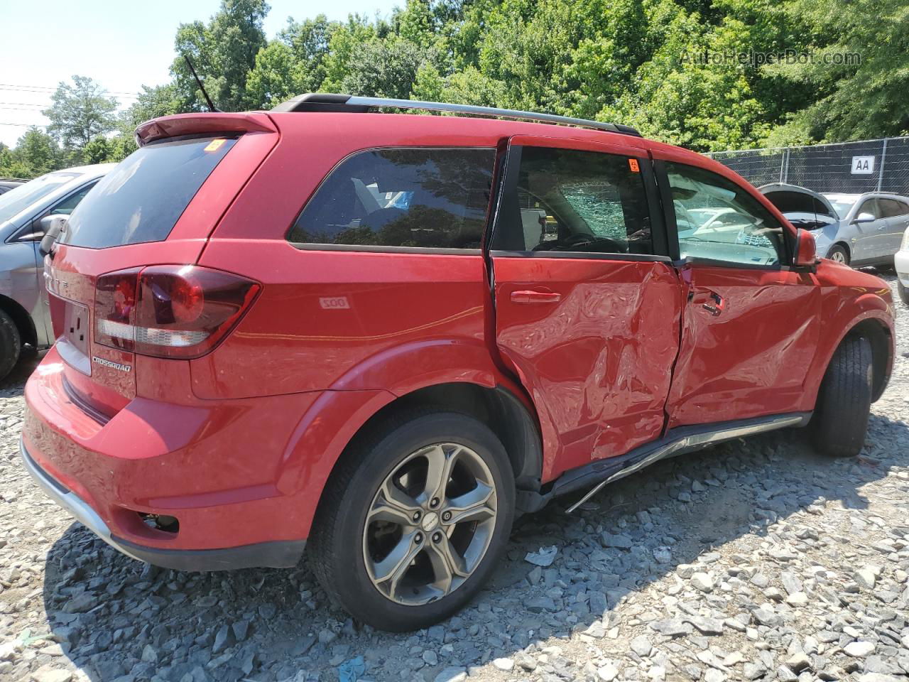 2017 Dodge Journey Crossroad Red vin: 3C4PDDGG3HT696591