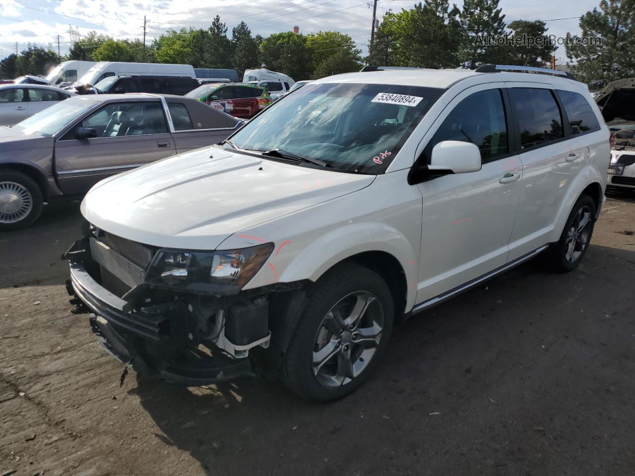 2016 Dodge Journey Crossroad White vin: 3C4PDDGG4GT124850