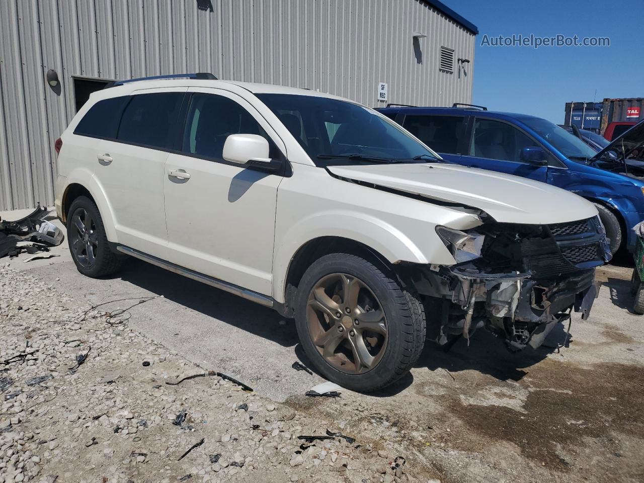 2015 Dodge Journey Crossroad White vin: 3C4PDDGG6FT618903