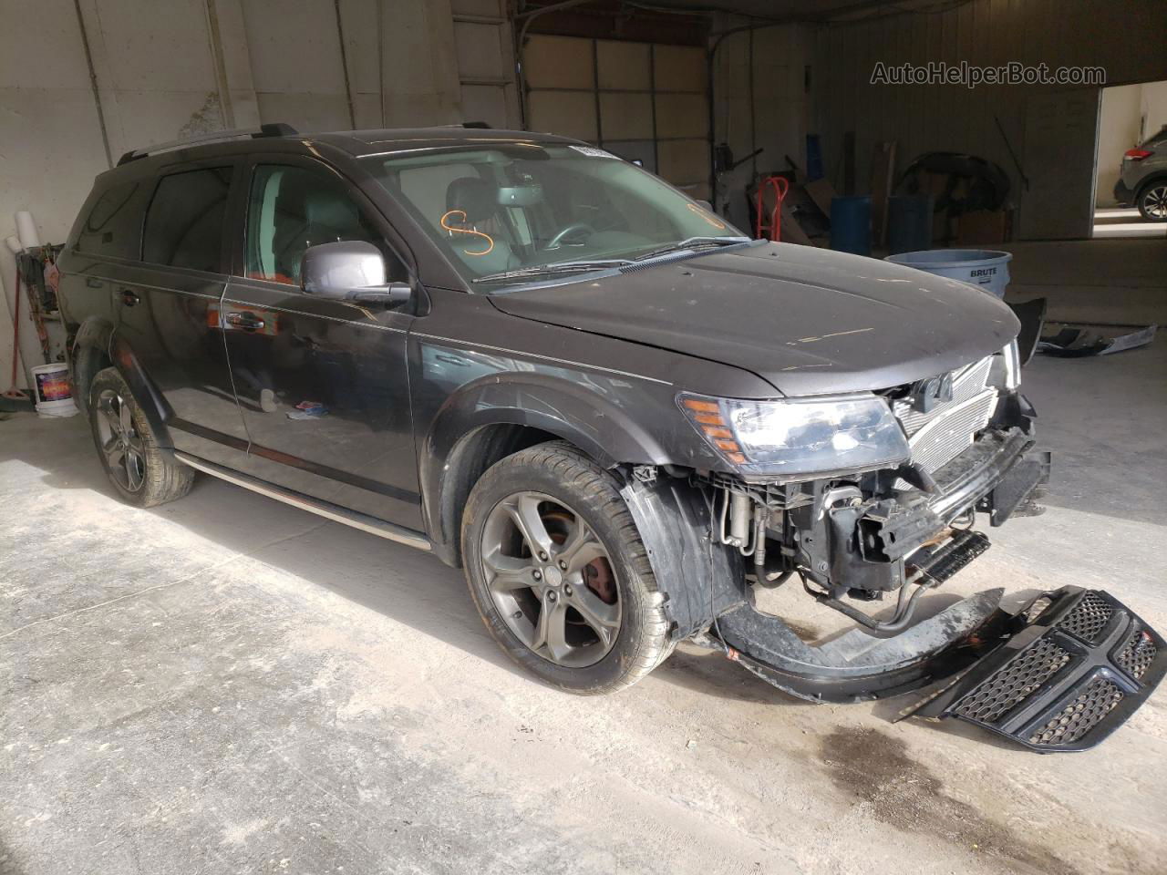 2017 Dodge Journey Crossroad Gray vin: 3C4PDDGG6HT502345