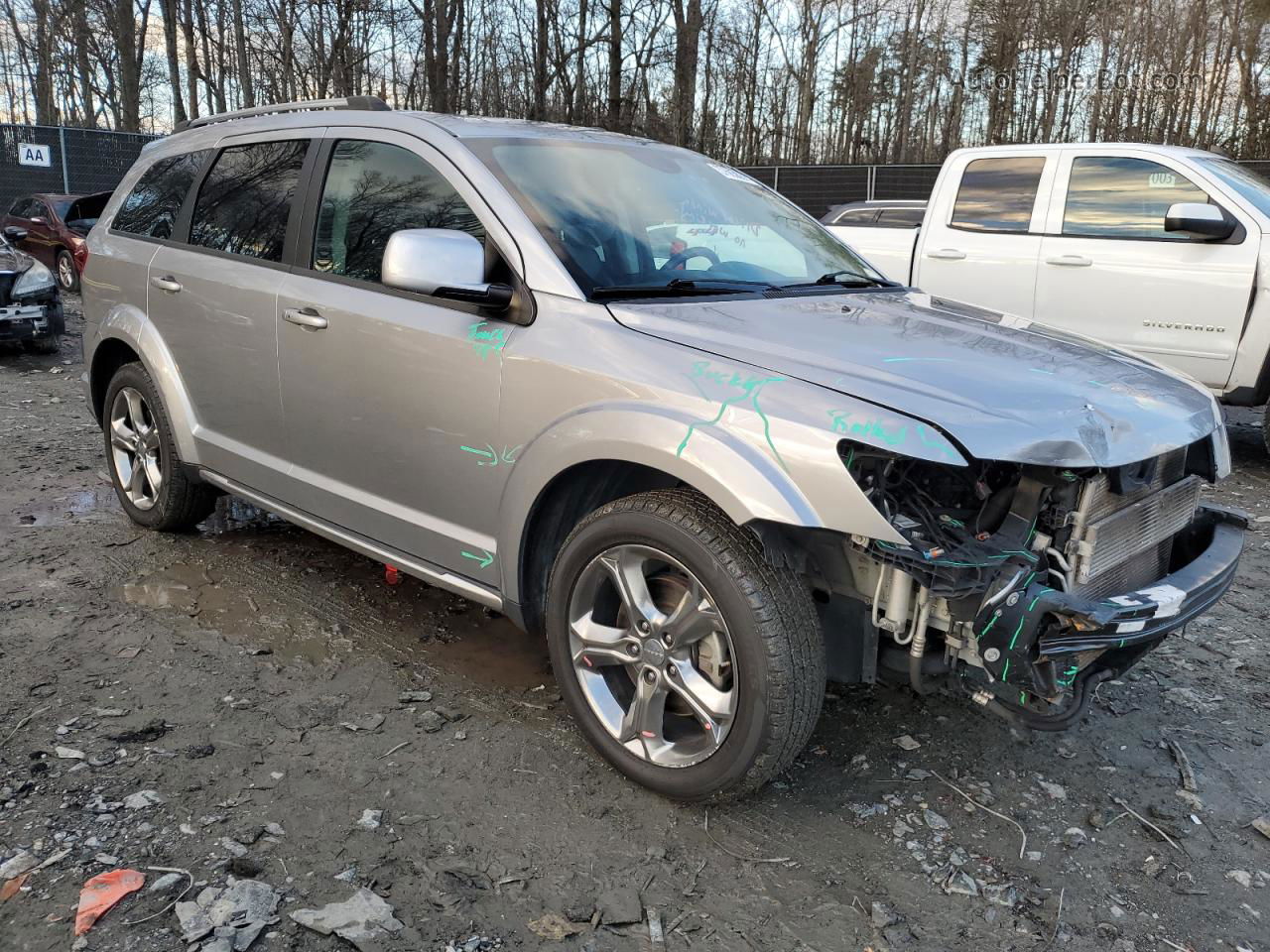 2017 Dodge Journey Crossroad Gray vin: 3C4PDDGG7HT584022