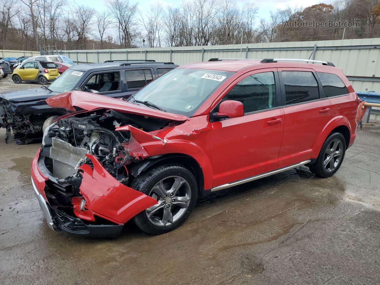 2016 Dodge Journey Crossroad Red vin: 3C4PDDGG9GT133480