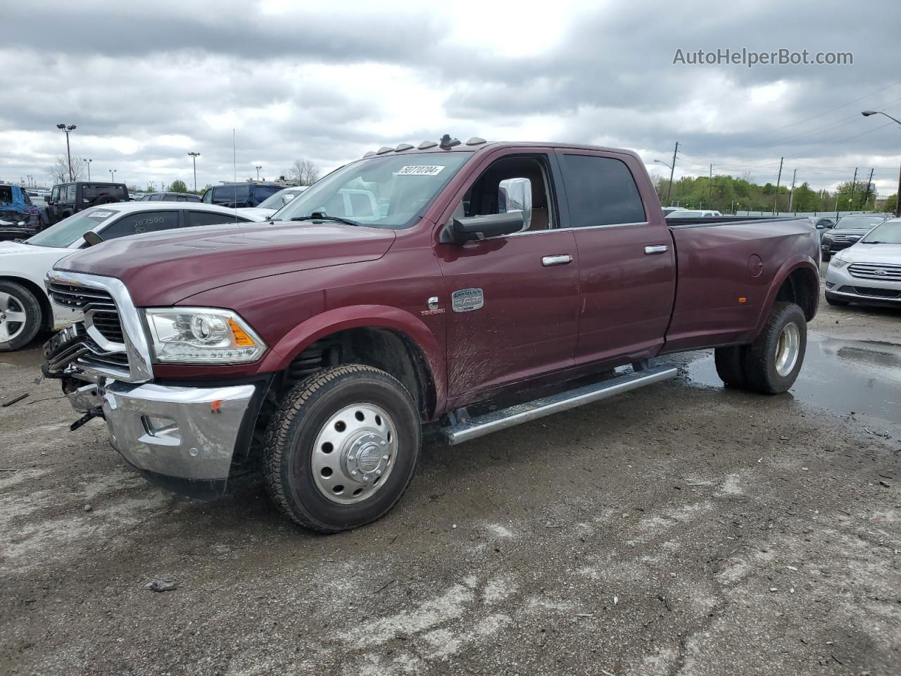 2018 Ram 3500 Longhorn Темно-бордовый vin: 3C63RRKL7JG239015