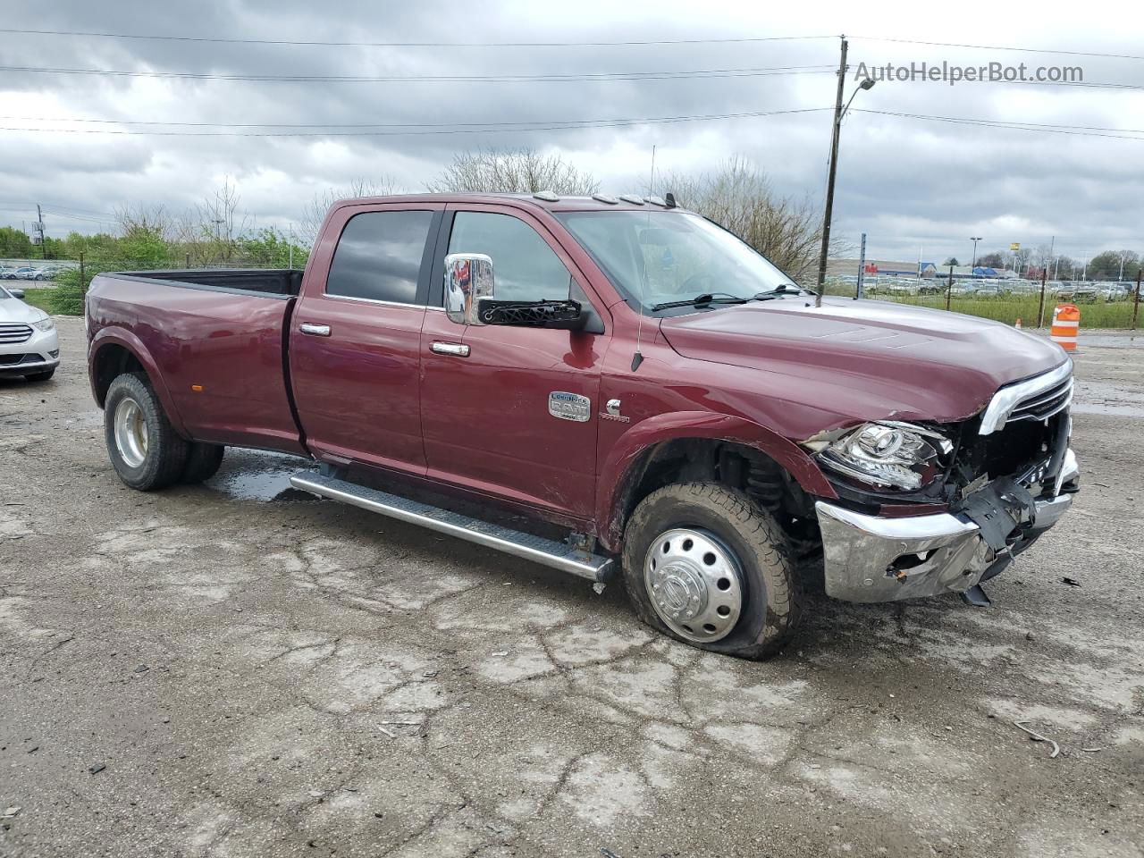 2018 Ram 3500 Longhorn Темно-бордовый vin: 3C63RRKL7JG239015