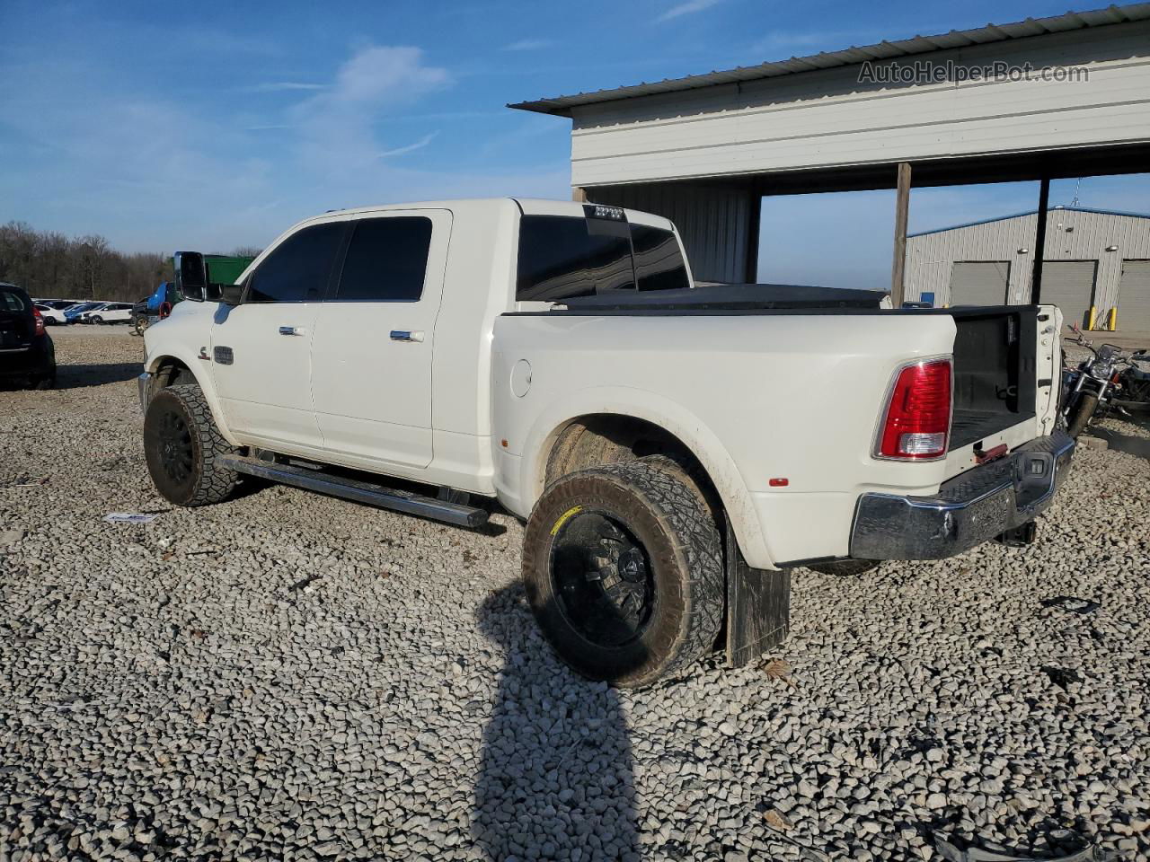 2018 Ram 3500 Longhorn White vin: 3C63RRNL5JG305167