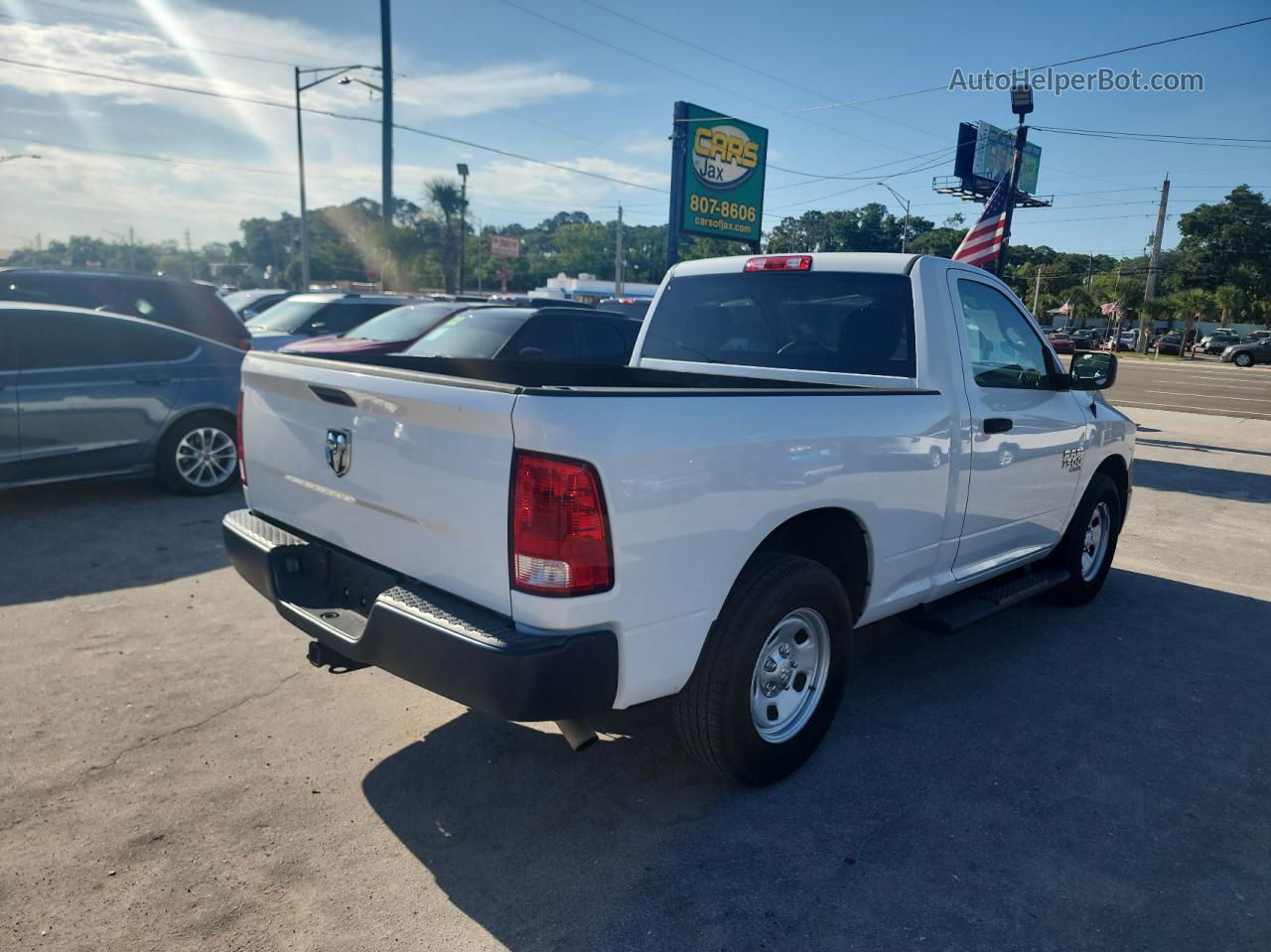 2019 Ram 1500 Classic Tradesman White vin: 3C6JR6AG1KG584472