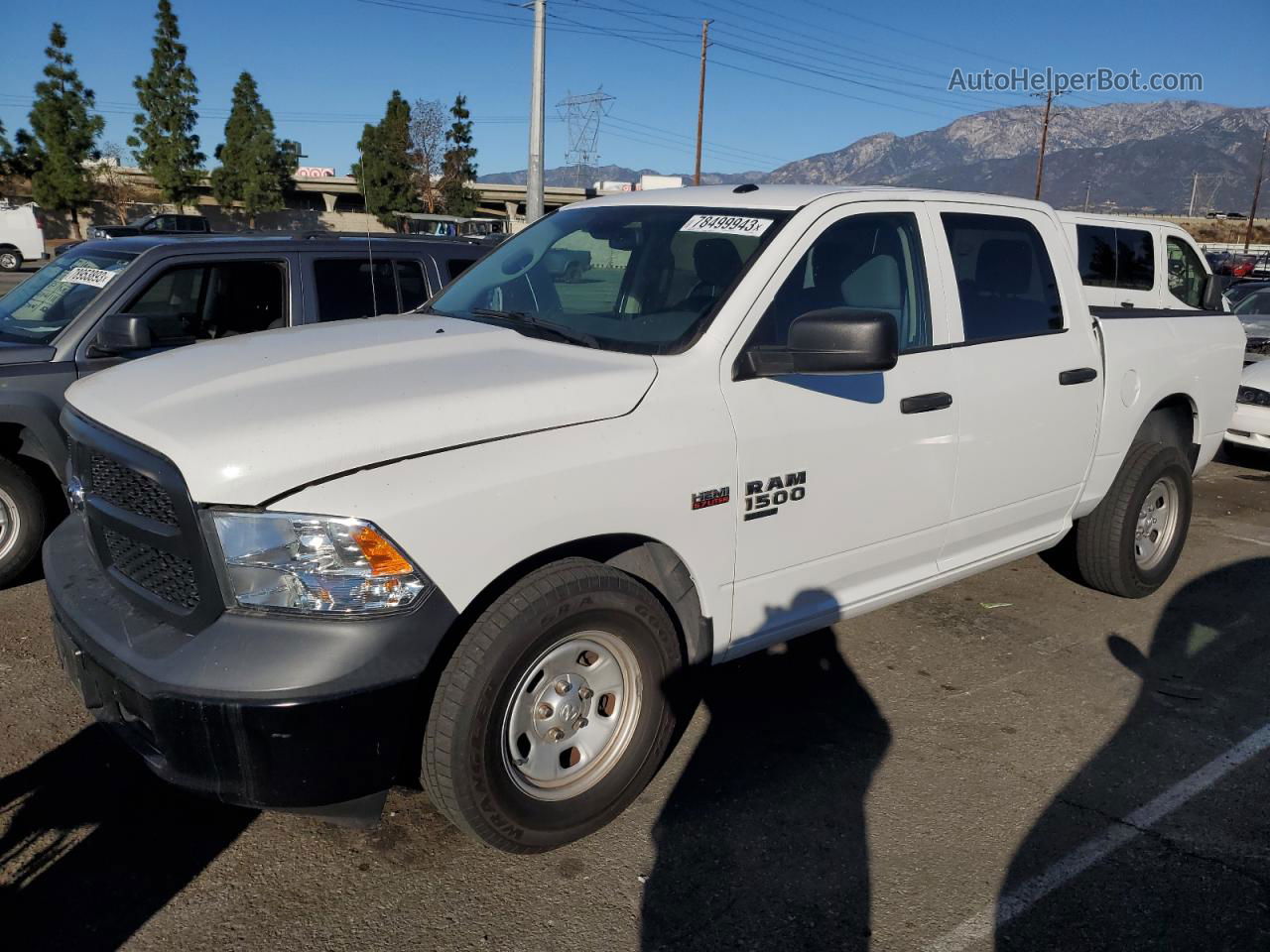 2019 Ram 1500 Classic Tradesman White vin: 3C6RR6KTXKG648913