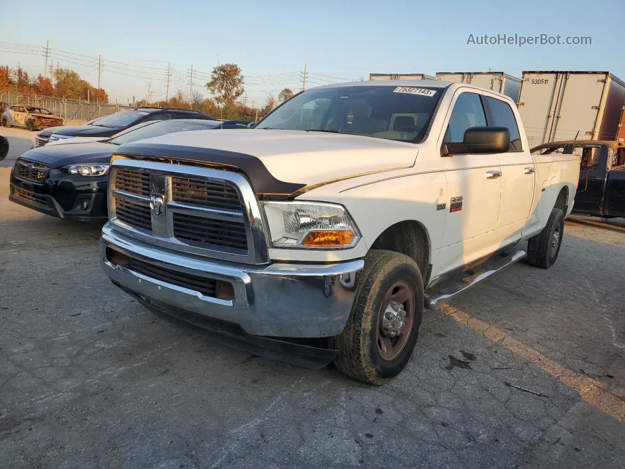 2012 Dodge Ram 2500 Slt White vin: 3C6TD5JTXCG171322