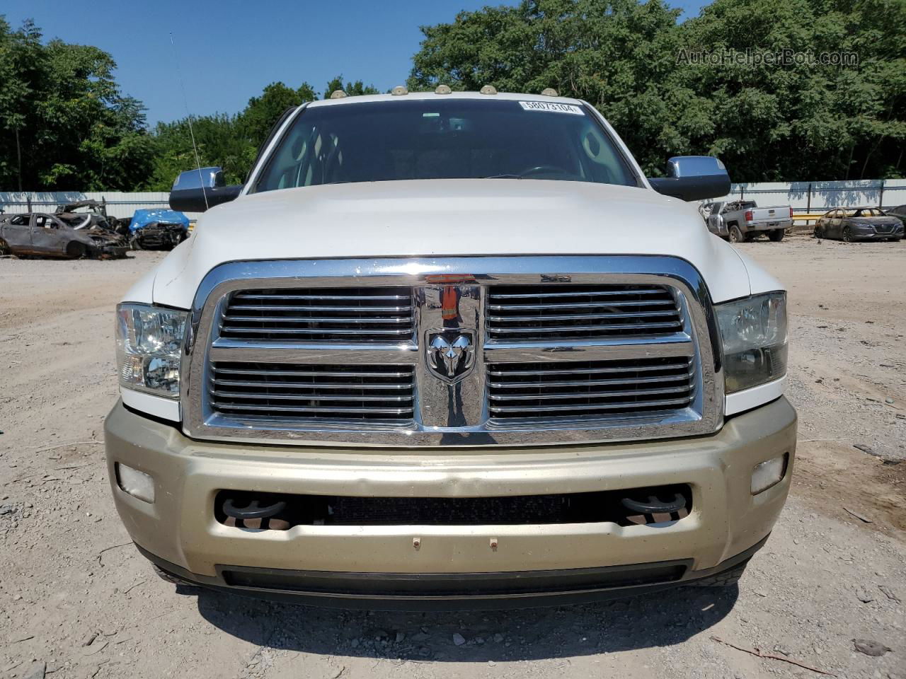 2012 Dodge Ram 2500 Longhorn White vin: 3C6UD5GL4CG333957