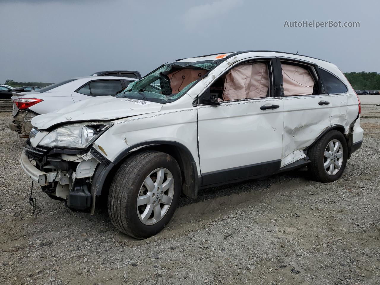 2009 Honda Cr-v Ex White vin: 3CZRE38509G700484