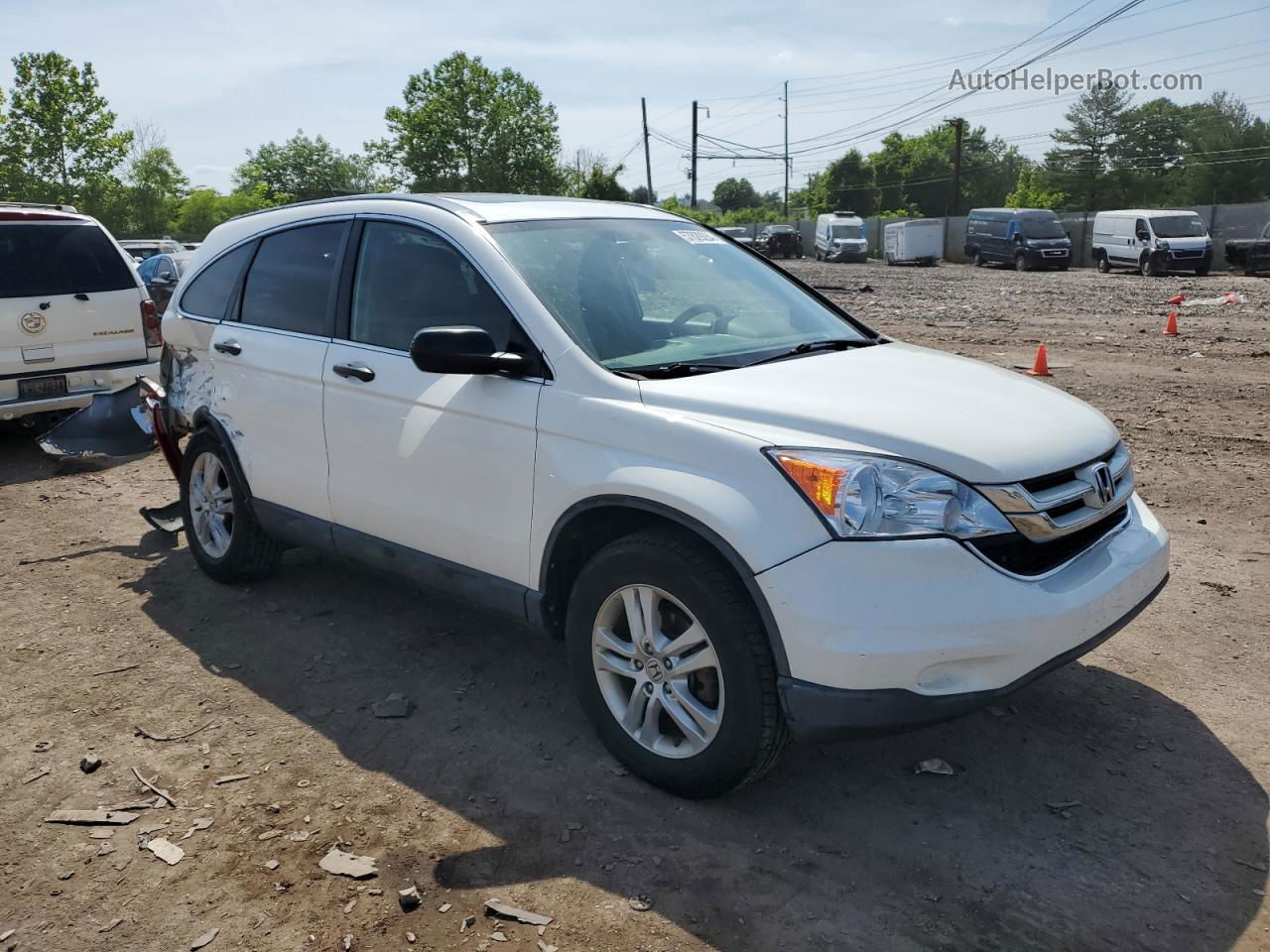 2010 Honda Cr-v Ex White vin: 3CZRE4H50AG707560