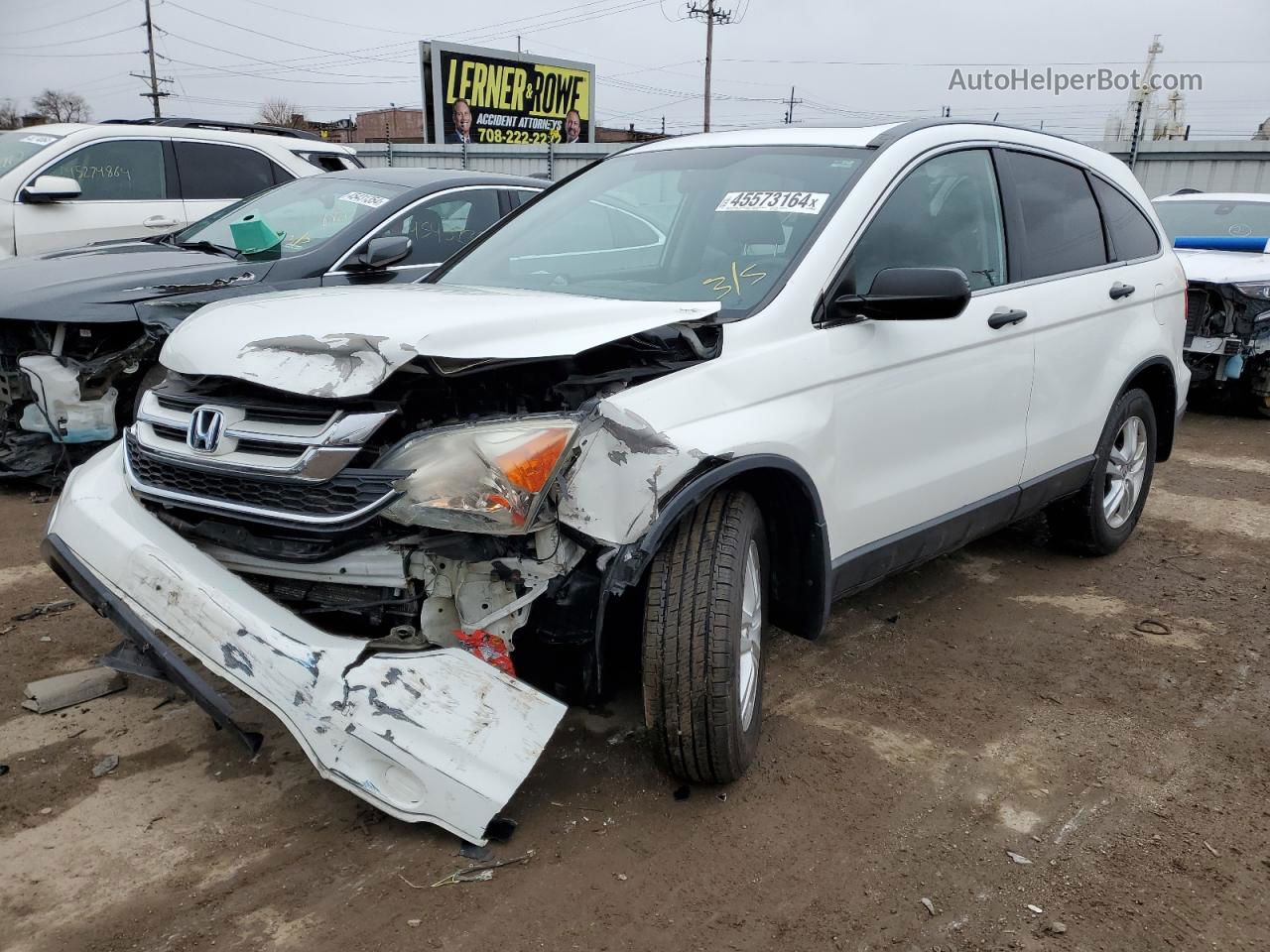 2010 Honda Cr-v Ex White vin: 3CZRE4H55AG705741