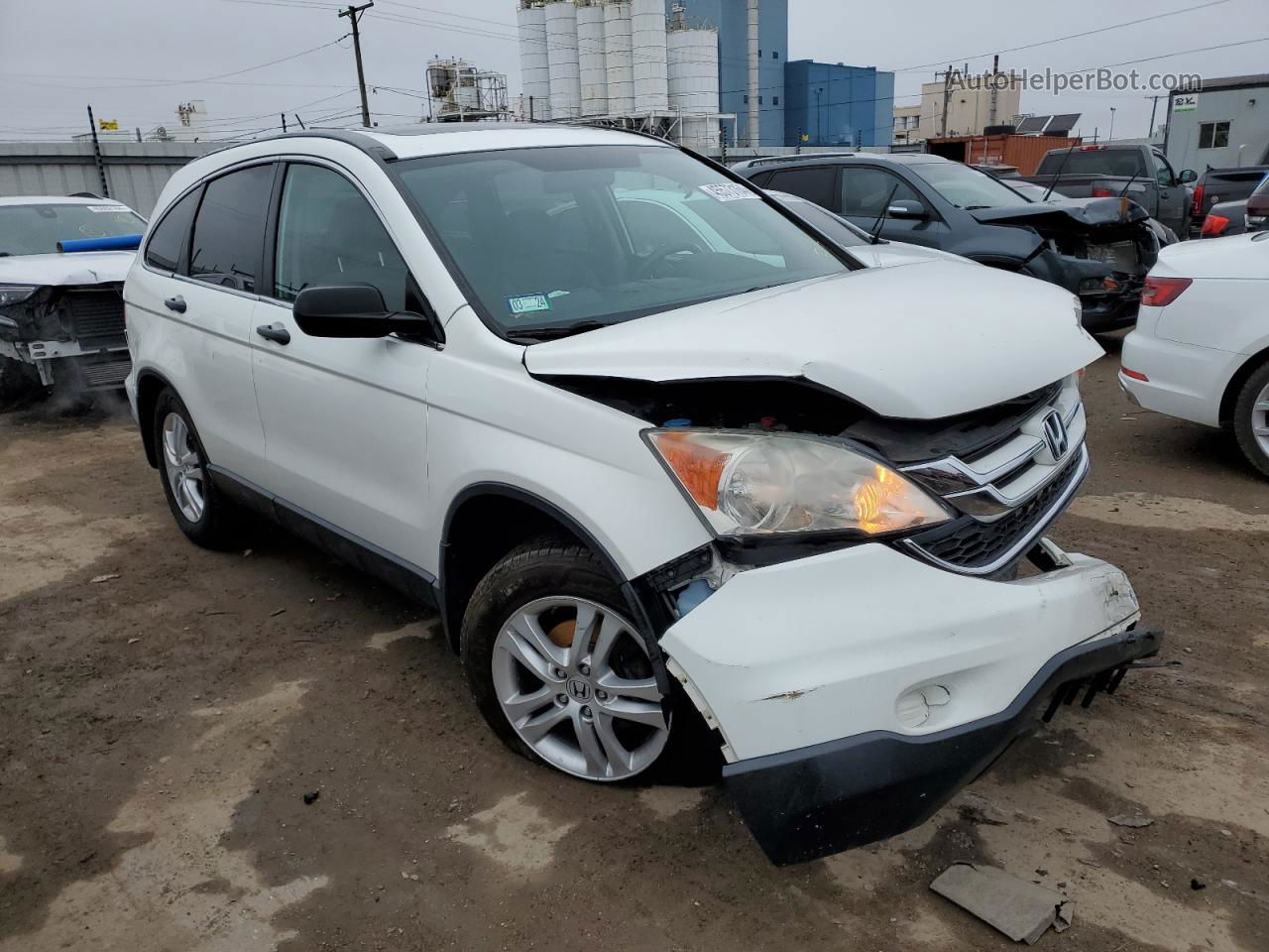 2010 Honda Cr-v Ex White vin: 3CZRE4H55AG705741