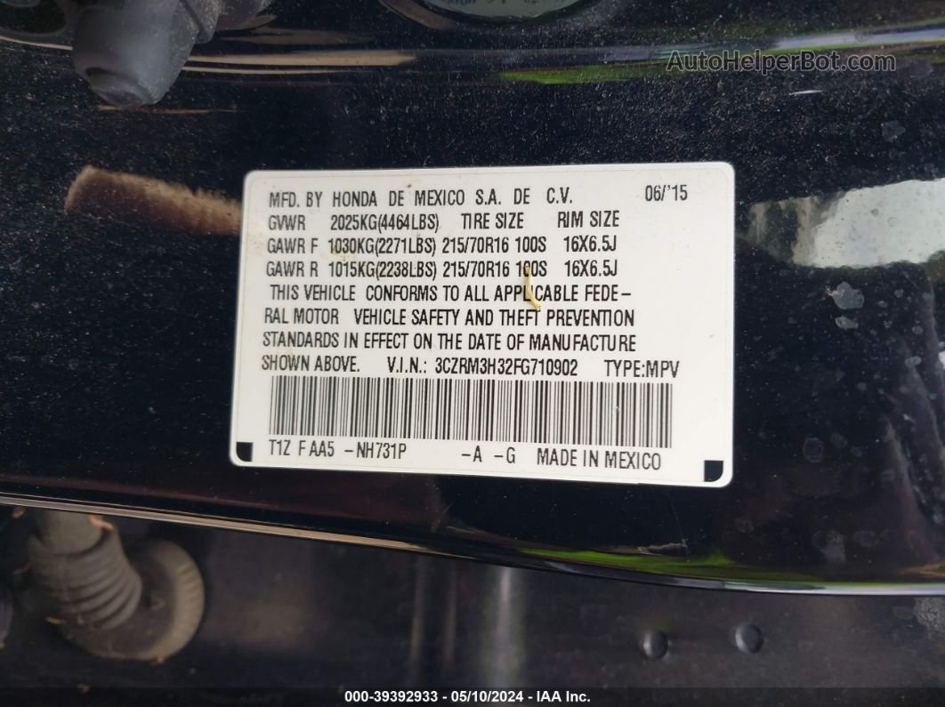 2015 Honda Cr-v Lx Черный vin: 3CZRM3H32FG710902