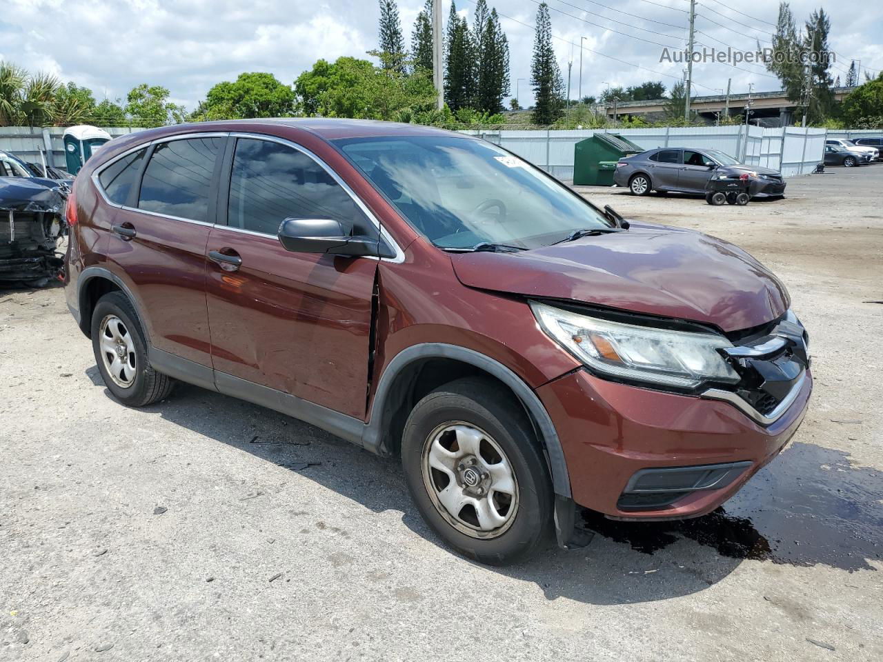 2015 Honda Cr-v Lx Maroon vin: 3CZRM3H35FG709548