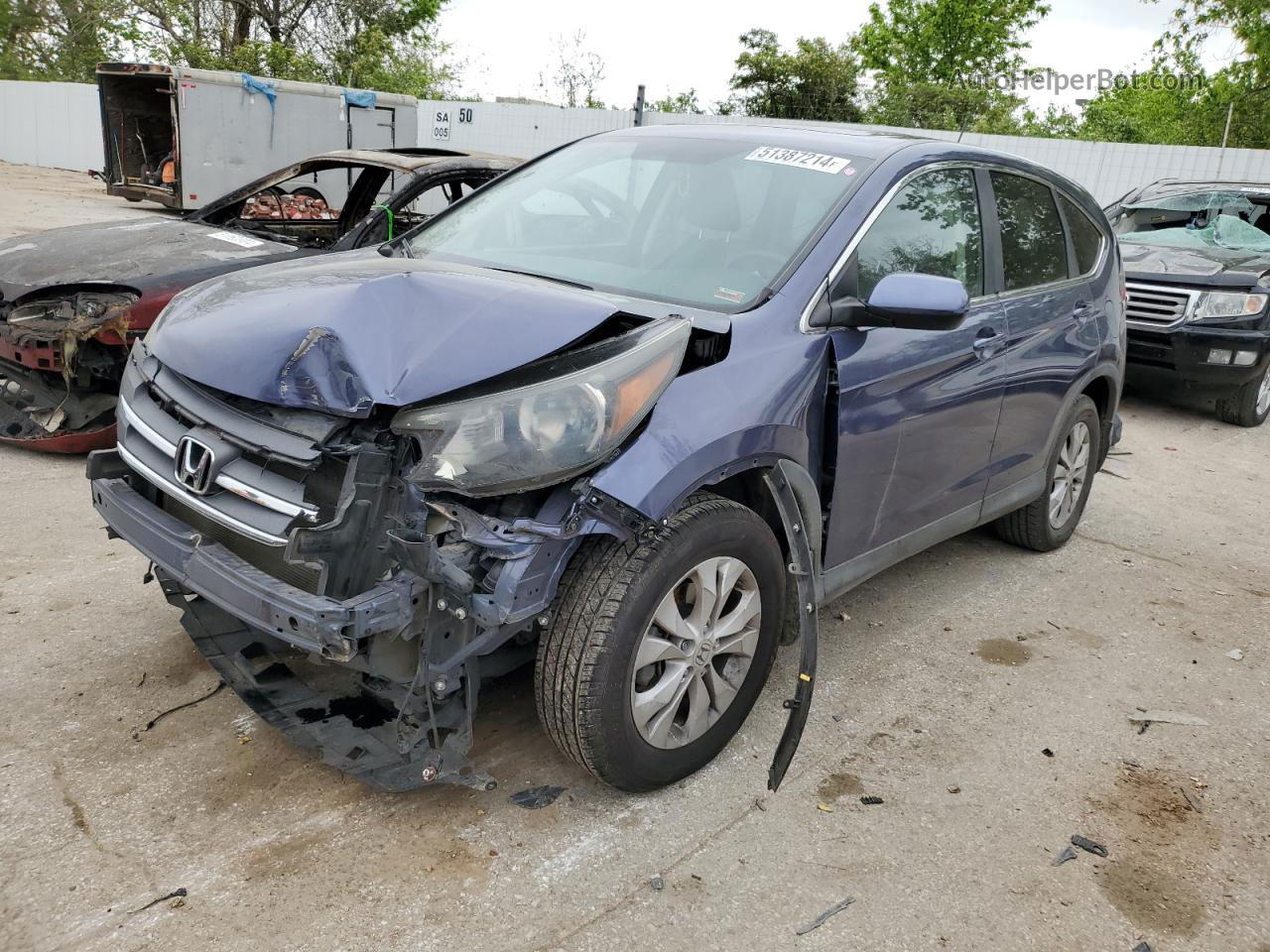 2013 Honda Cr-v Ex Blue vin: 3CZRM3H51DG705558