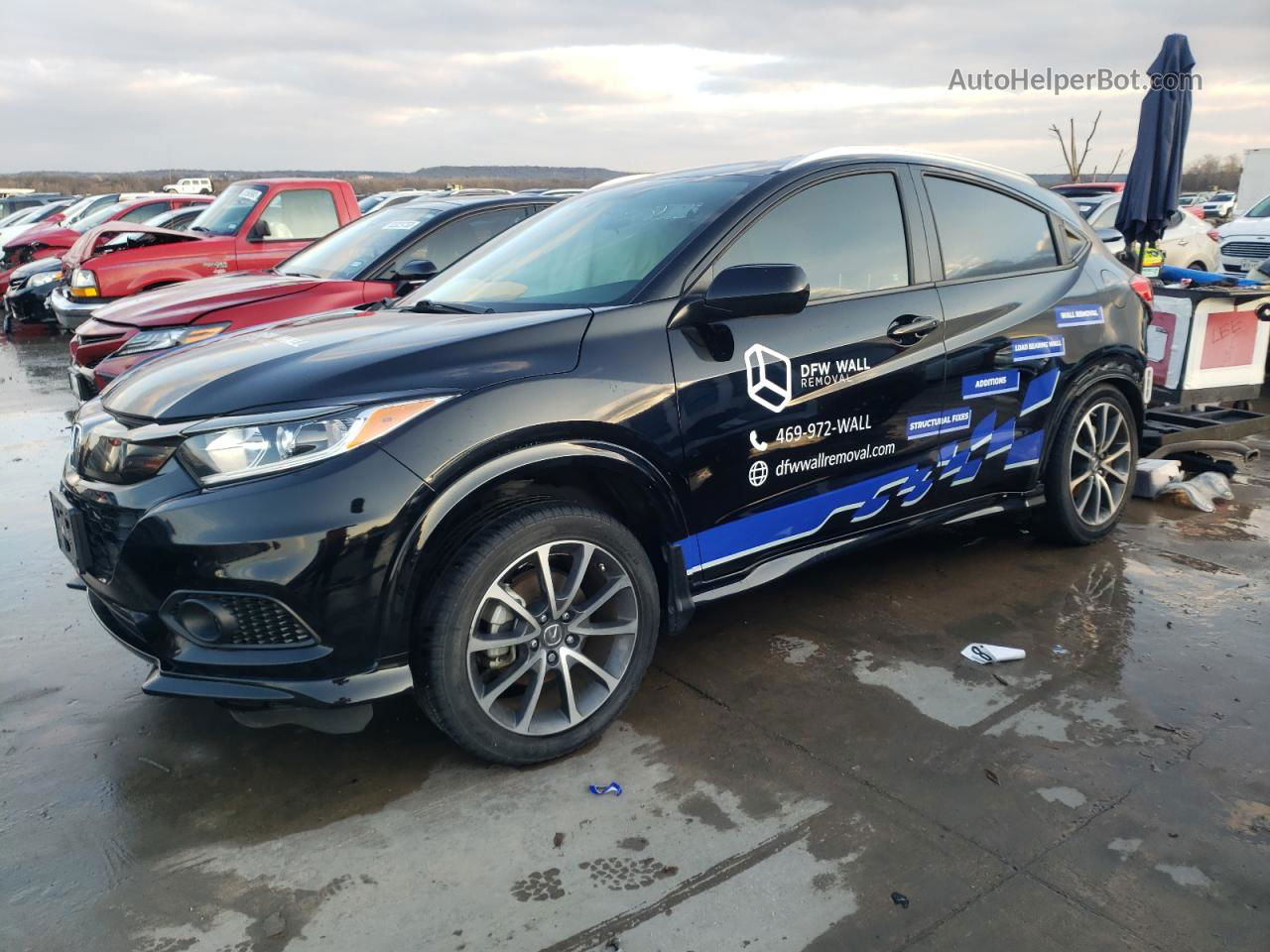 2019 Honda Hr-v Sport Black vin: 3CZRU5H10KG707260