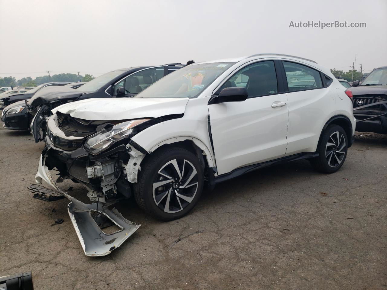 2019 Honda Hr-v Sport White vin: 3CZRU5H13KM704435