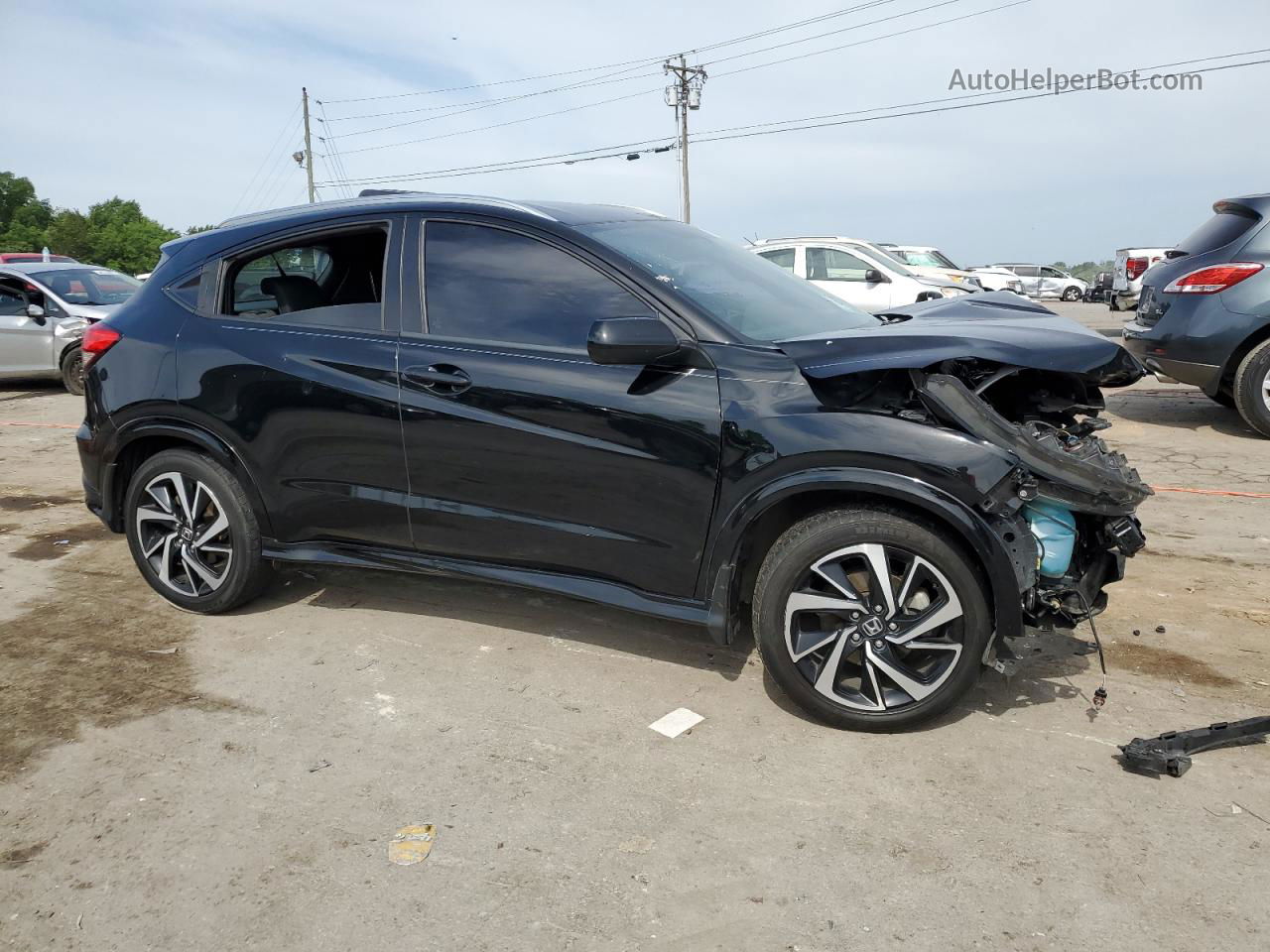 2019 Honda Hr-v Sport Black vin: 3CZRU5H14KG707147