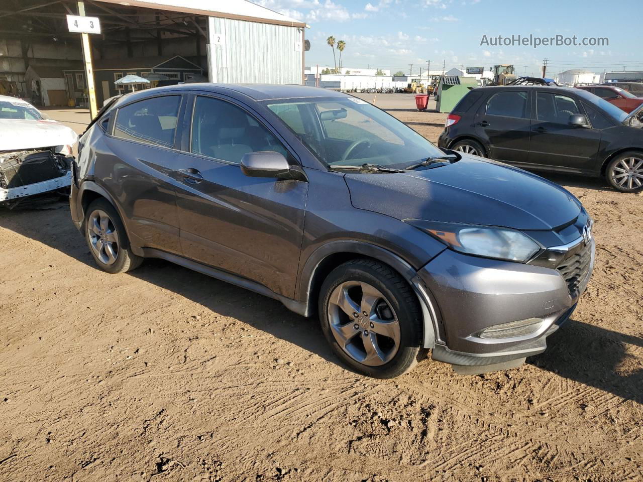 2017 Honda Hr-v Lx Gray vin: 3CZRU5H32HM722595