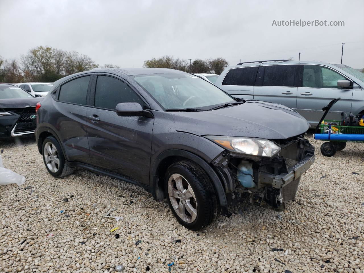 2016 Honda Hr-v Lx Gray vin: 3CZRU5H35GM744640