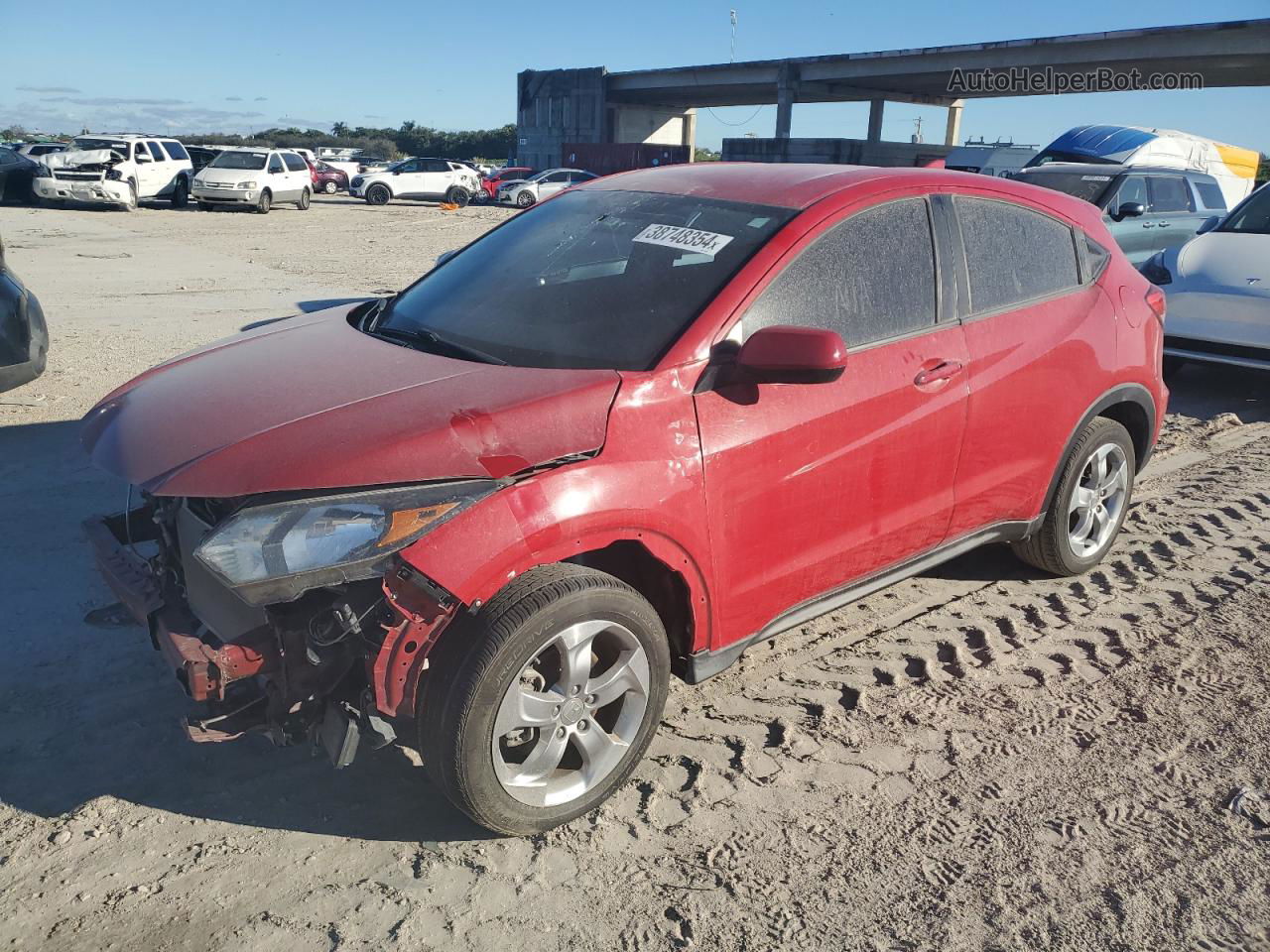 2018 Honda Hr-v Lx Red vin: 3CZRU5H37JM719228