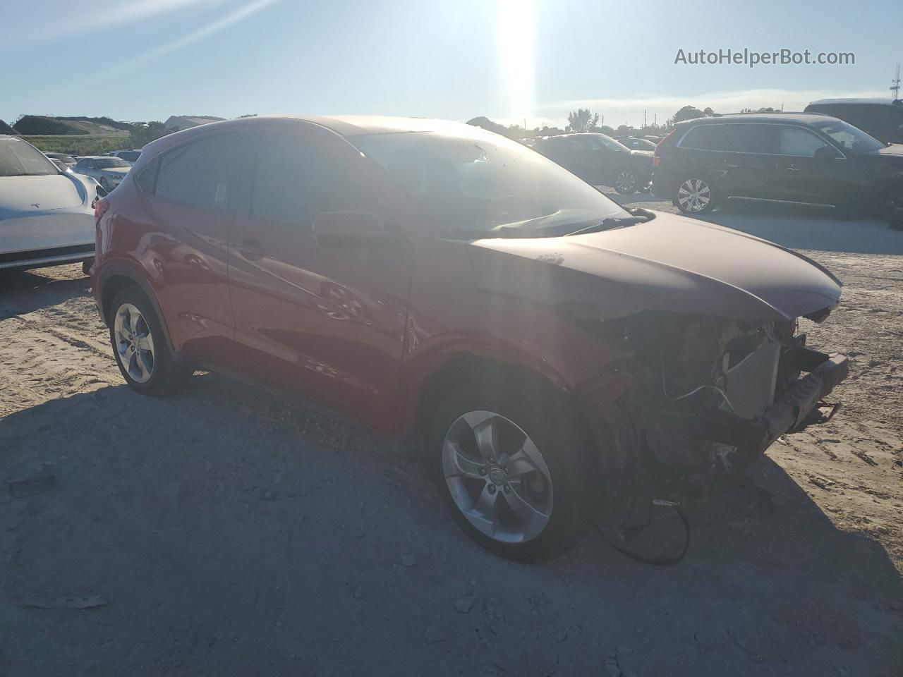 2018 Honda Hr-v Lx Red vin: 3CZRU5H37JM719228