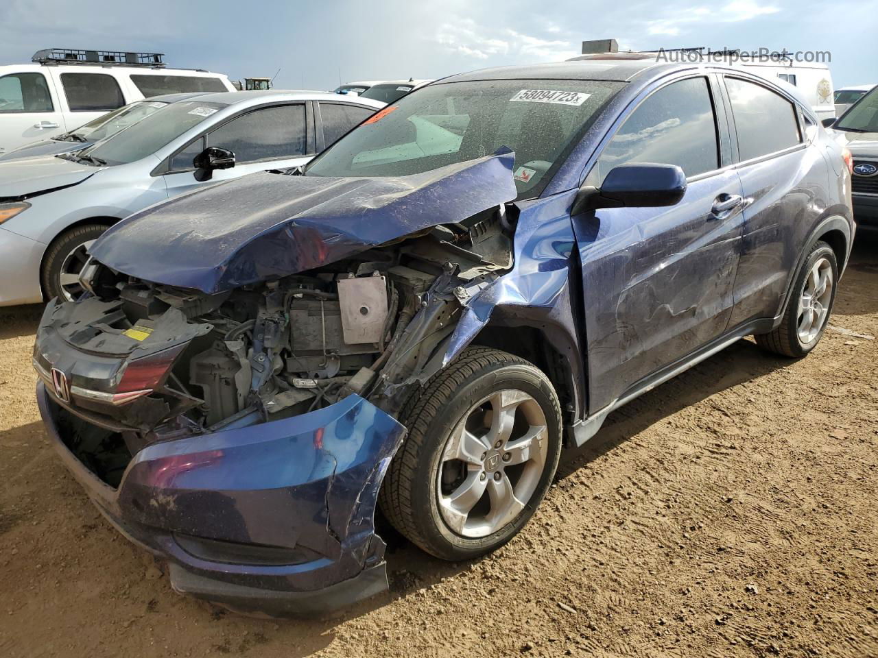 2016 Honda Hr-v Lx Blue vin: 3CZRU5H3XGM716171