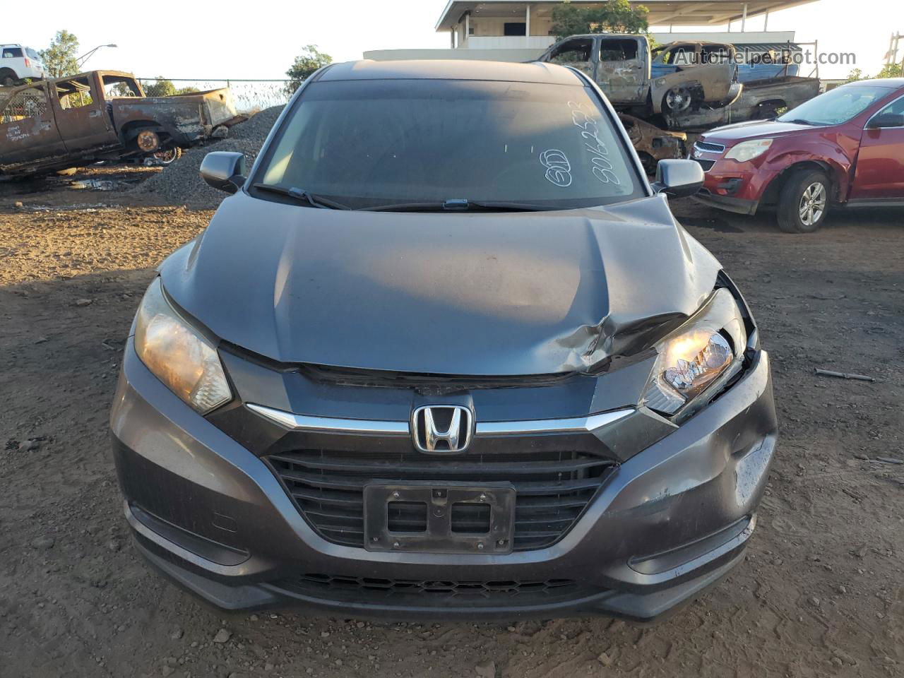 2016 Honda Hr-v Lx Gray vin: 3CZRU5H3XGM744679