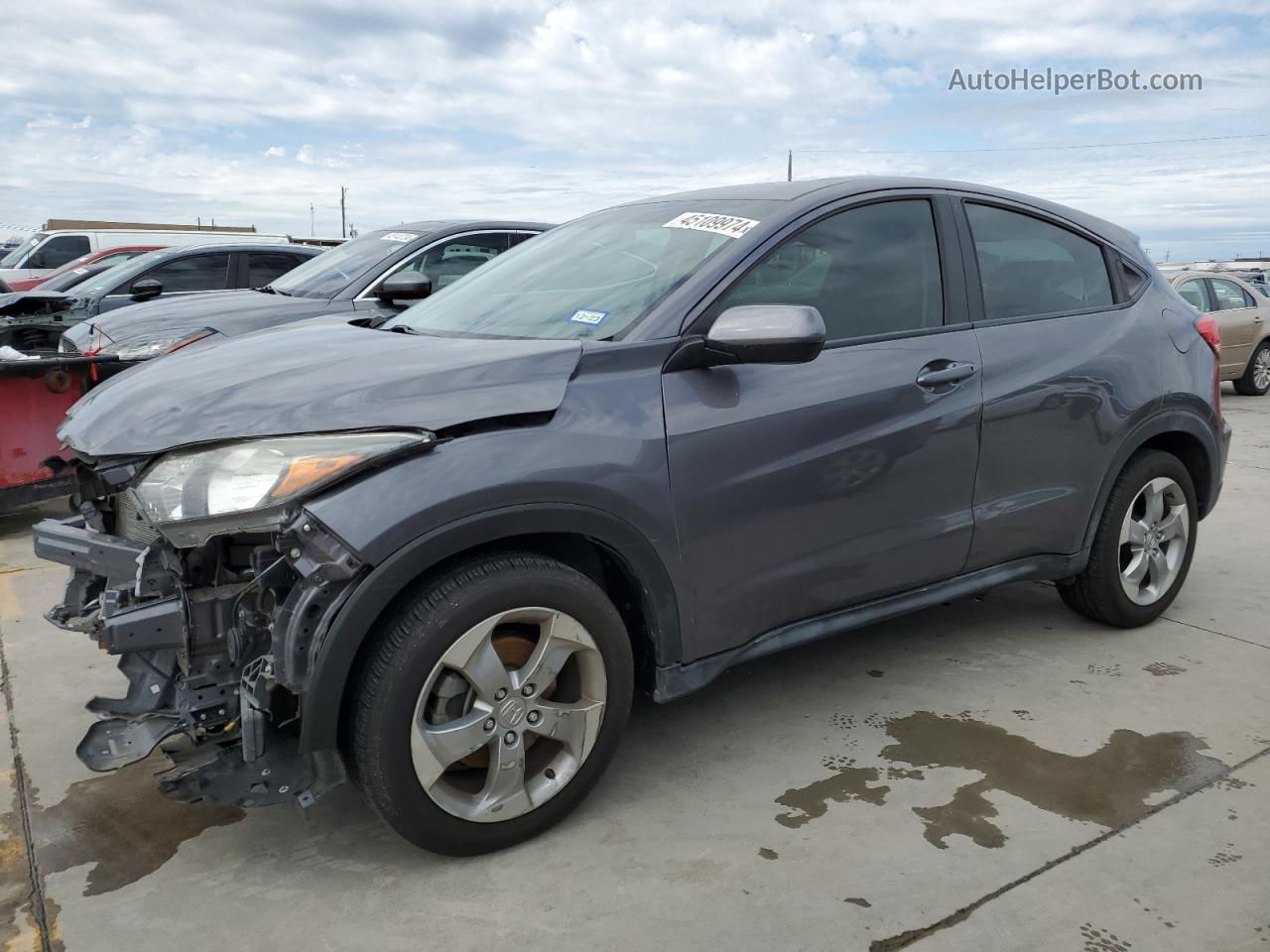 2017 Honda Hr-v Lx Gray vin: 3CZRU5H3XHG700505