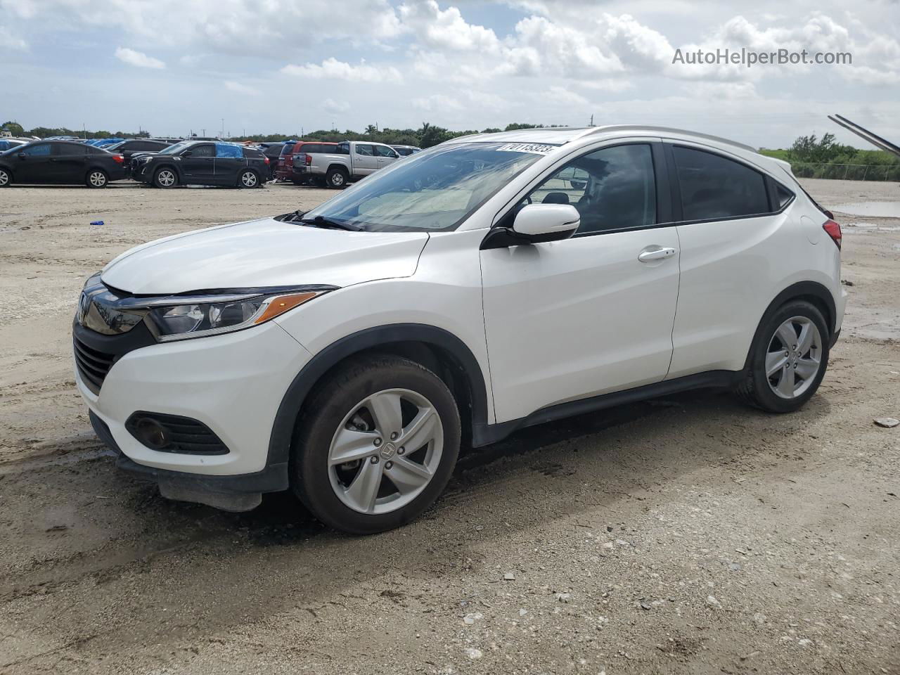 2019 Honda Hr-v Ex White vin: 3CZRU5H53KM716944