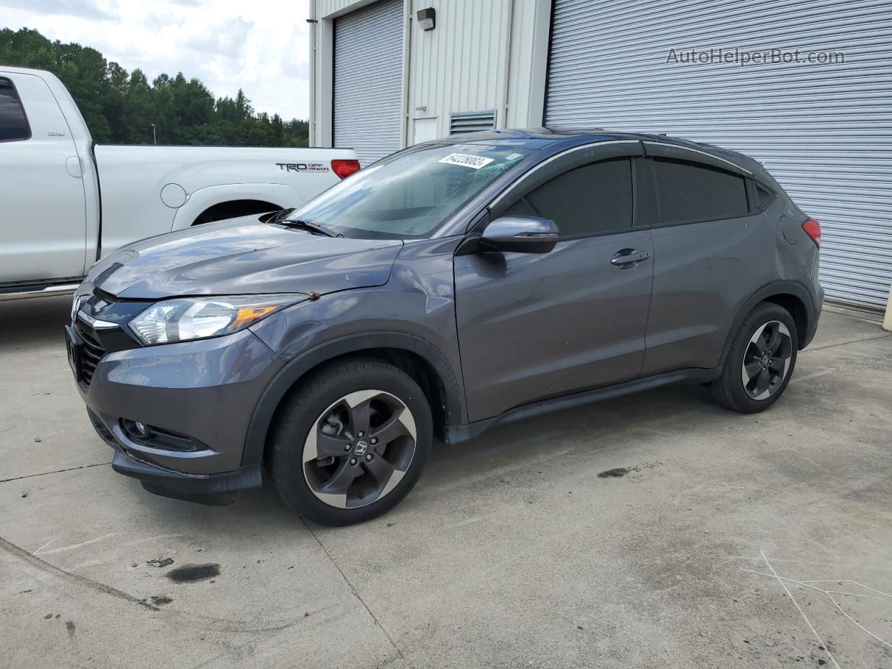 2018 Honda Hr-v Ex Gray vin: 3CZRU5H54JM701206