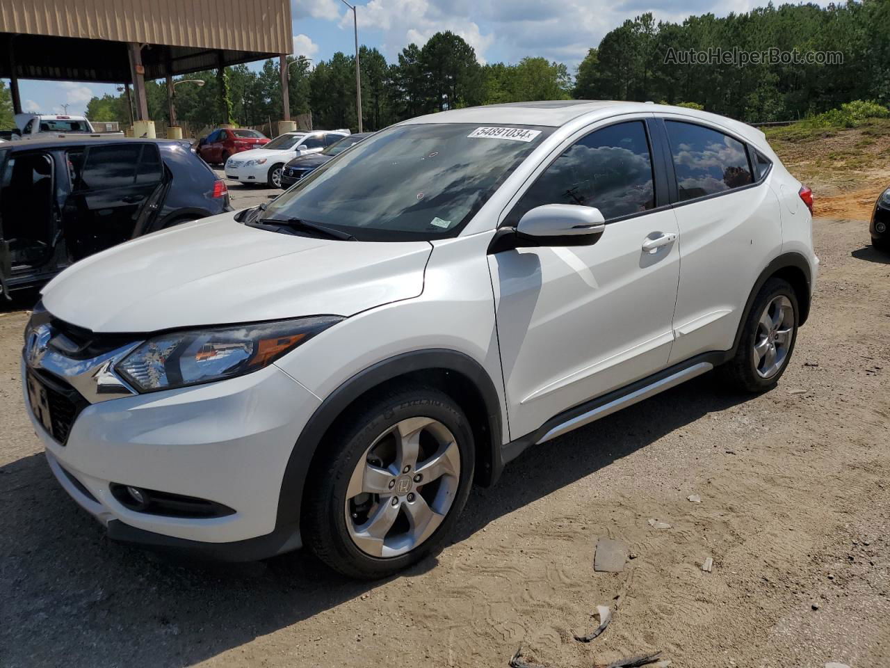 2016 Honda Hr-v Ex White vin: 3CZRU5H55GM721148