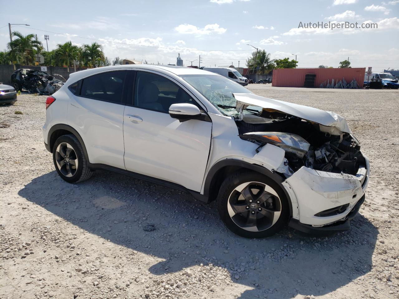 2018 Honda Hr-v Ex White vin: 3CZRU5H56JM711865