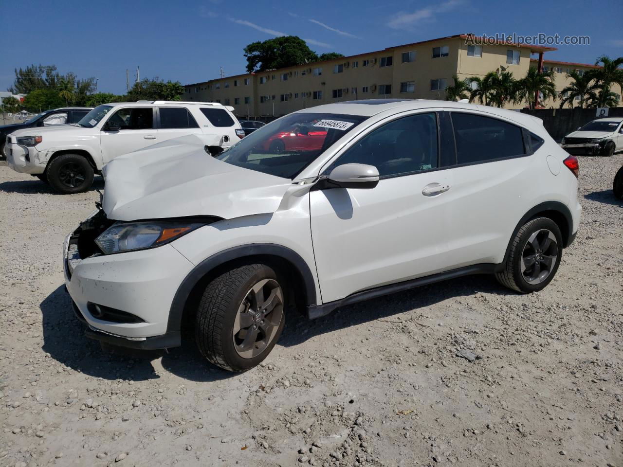 2018 Honda Hr-v Ex White vin: 3CZRU5H56JM711865