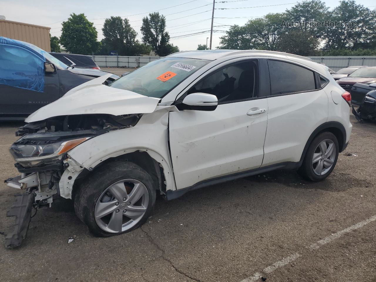 2019 Honda Hr-v Ex White vin: 3CZRU5H56KM716100