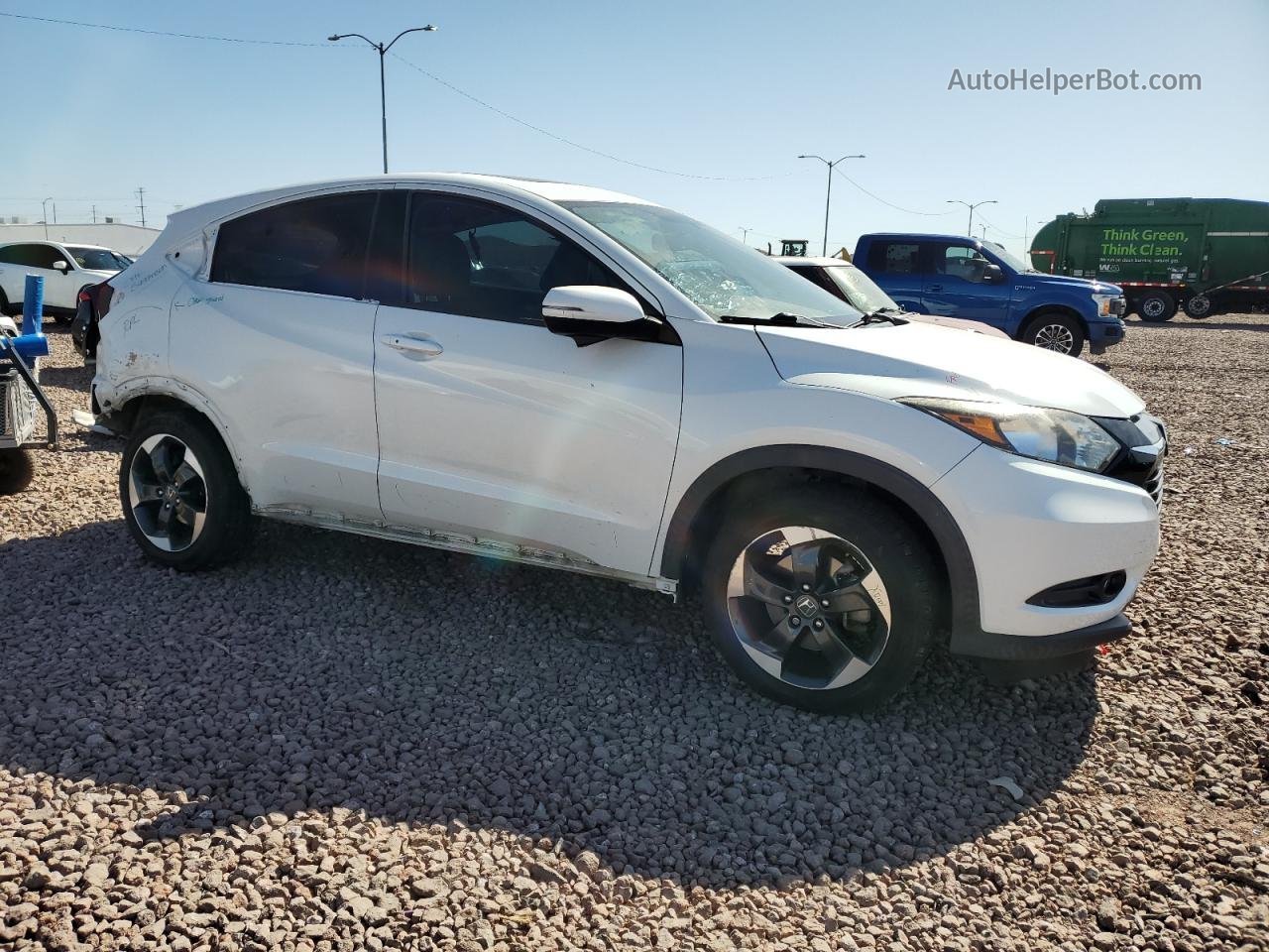 2018 Honda Hr-v Ex White vin: 3CZRU5H57JM714399