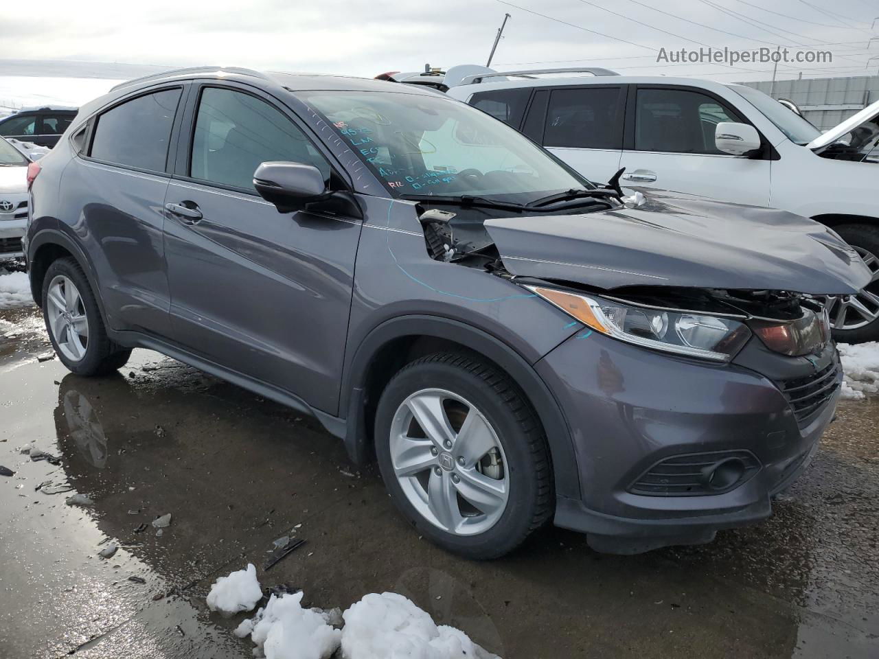 2019 Honda Hr-v Ex Gray vin: 3CZRU5H57KM707910