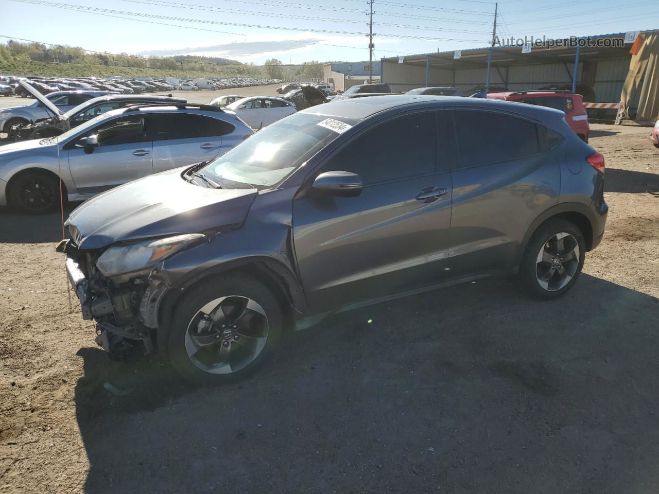 2018 Honda Hr-v Ex Gray vin: 3CZRU5H58JM717151