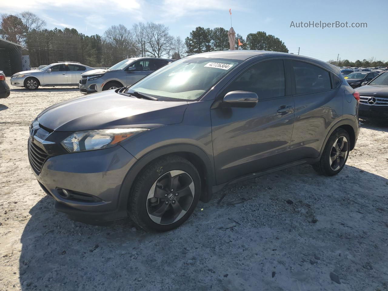 2018 Honda Hr-v Ex Gray vin: 3CZRU5H5XJM712100